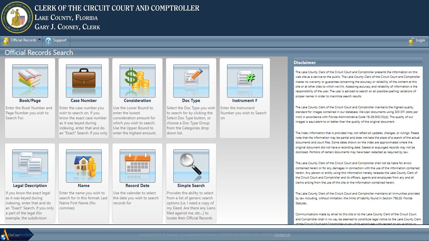 Official Records Search - Lake County Clerk